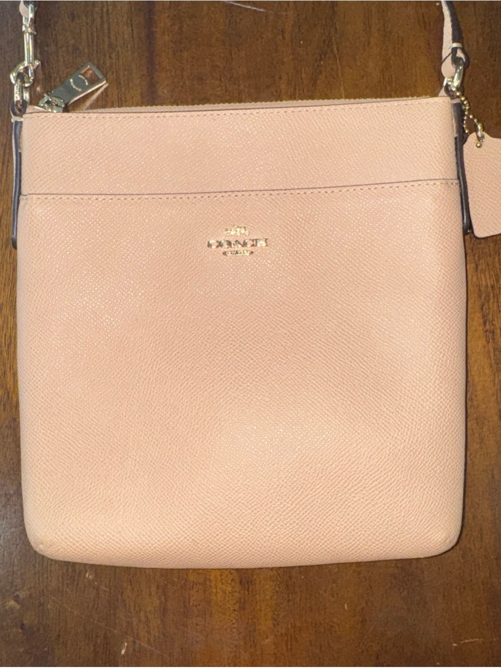 Coach Kitt Messenger Bag Tan Pebbled Leather Crossbody Purse Removable Strap
